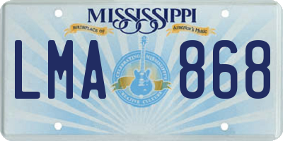 MS license plate LMA868