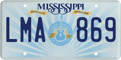 MS license plate LMA869