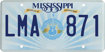 MS license plate LMA871