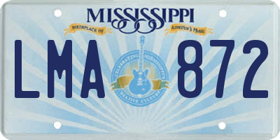 MS license plate LMA872