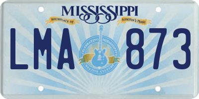 MS license plate LMA873