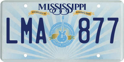 MS license plate LMA877