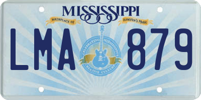 MS license plate LMA879