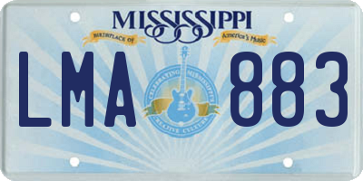 MS license plate LMA883