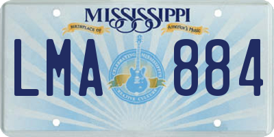 MS license plate LMA884