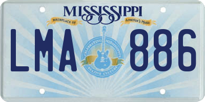 MS license plate LMA886