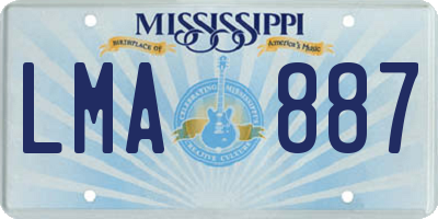 MS license plate LMA887