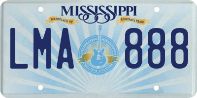 MS license plate LMA888