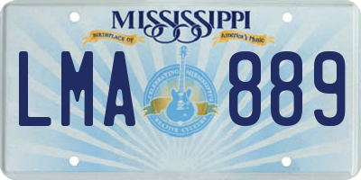 MS license plate LMA889