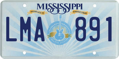 MS license plate LMA891