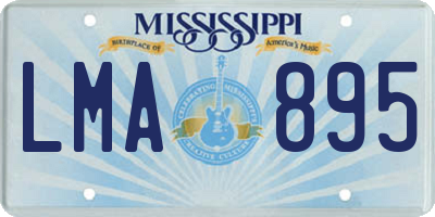 MS license plate LMA895