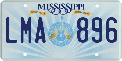 MS license plate LMA896