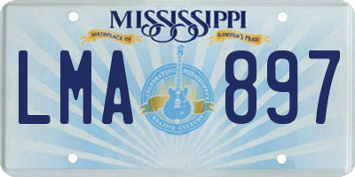 MS license plate LMA897