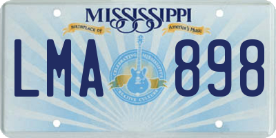 MS license plate LMA898