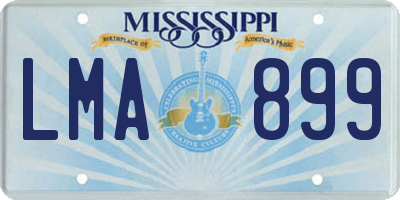 MS license plate LMA899