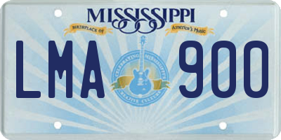 MS license plate LMA900