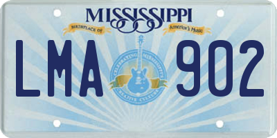 MS license plate LMA902