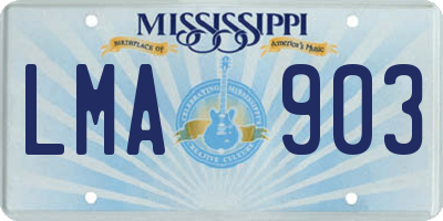 MS license plate LMA903
