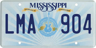MS license plate LMA904