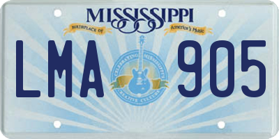 MS license plate LMA905