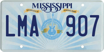 MS license plate LMA907