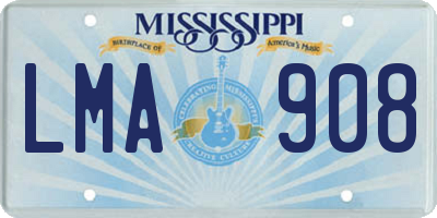 MS license plate LMA908