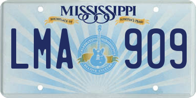 MS license plate LMA909