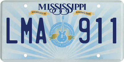MS license plate LMA911