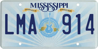MS license plate LMA914