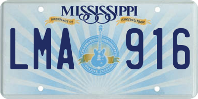 MS license plate LMA916