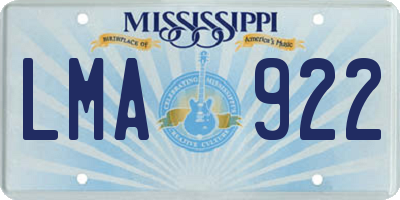 MS license plate LMA922