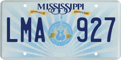 MS license plate LMA927