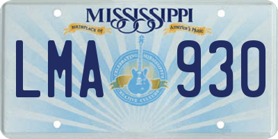 MS license plate LMA930