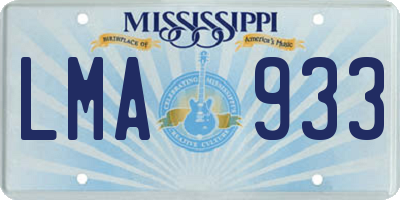 MS license plate LMA933
