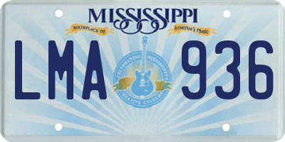 MS license plate LMA936