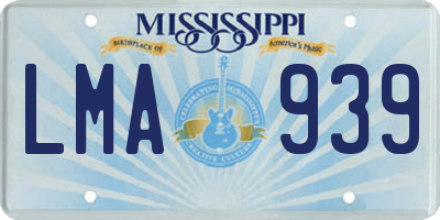 MS license plate LMA939
