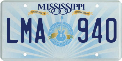 MS license plate LMA940