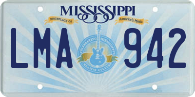 MS license plate LMA942
