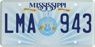 MS license plate LMA943