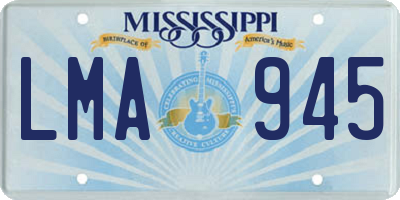 MS license plate LMA945
