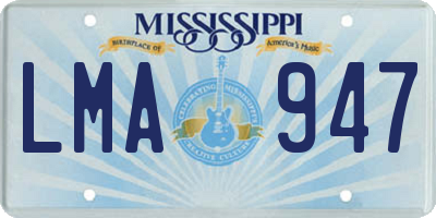 MS license plate LMA947
