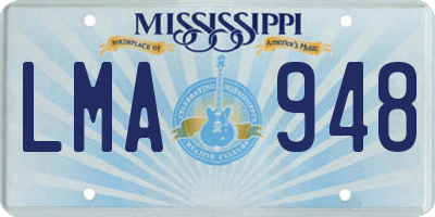 MS license plate LMA948