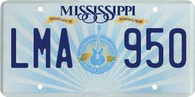 MS license plate LMA950