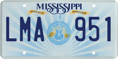 MS license plate LMA951