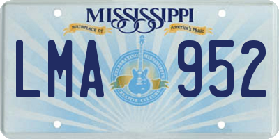 MS license plate LMA952