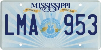 MS license plate LMA953