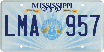 MS license plate LMA957