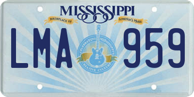 MS license plate LMA959