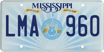 MS license plate LMA960