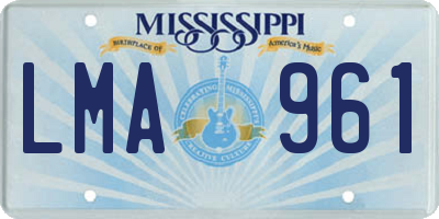 MS license plate LMA961